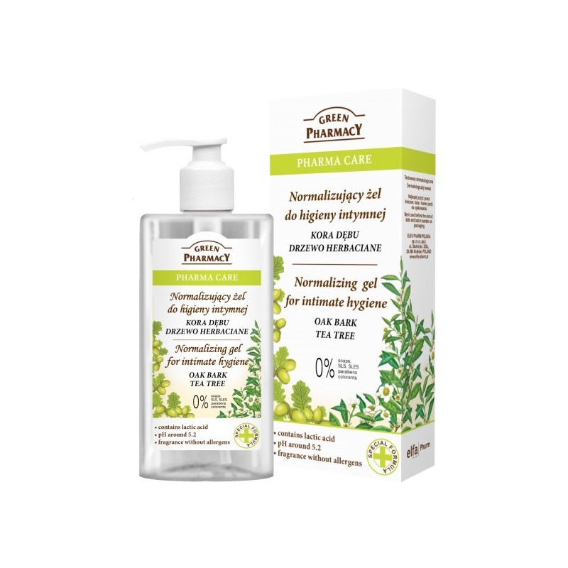 Green Pharmacy Pharma Care Żel do higieny intymnej normalizujący Kora Dębu-Drzewo herbaciane  300ml