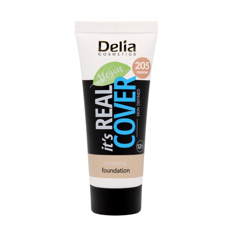 Delia Cosmetics It`s Real Cover Podkład kryjący rewitalizująco-nawilżający nr 205 Caramel  30ml