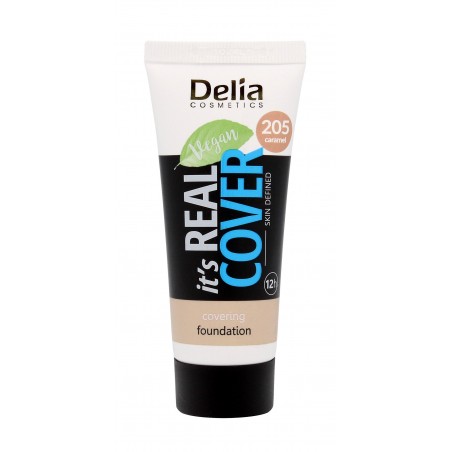 Delia Cosmetics It`s Real Cover Podkład kryjący rewitalizująco-nawilżający nr 205 Caramel  30ml