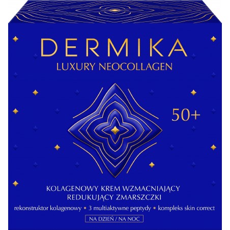 Dermika Luxury Neocollagen 50+ Kolagenowy Krem wzmacniający redukujący zmarszczki na dzień i noc  50ml