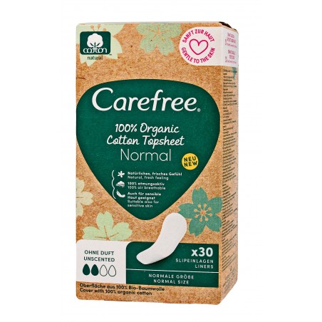 Carefree Cotton 100% Organic Wkładki higieniczne - normal 1op.-30szt