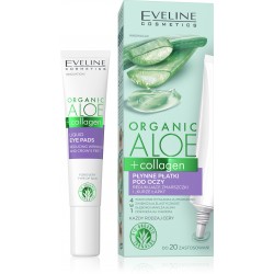 Eveline Organic Aloe + Collagen Płynne Płatki pod oczy redukujące zmarszczki i "kurze łapki" 4w1 20ml