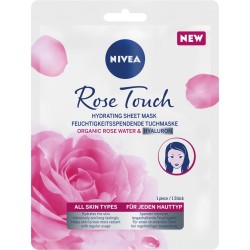 Nivea Rose Touch Intensywnie Nawilżająca Maska w płacie z wodą różaną 1szt