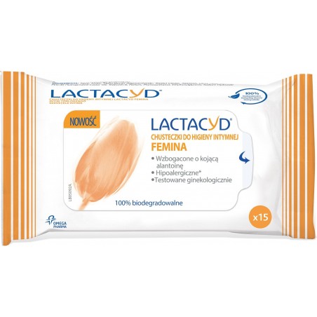 Lactacyd Femina Chusteczki do higieny intymnej  1op-15szt