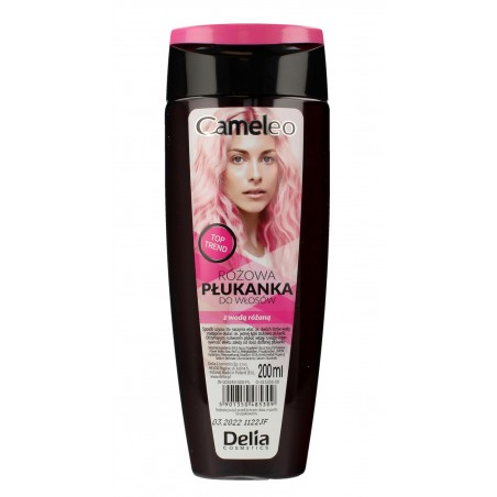 Delia Cosmetics Cameleo Płukanka do włosów różowa z wodą różaną 200ml