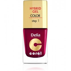 Delia Cosmetics Coral Hybrid Gel Emalia do paznokci nr 12  bordowy 11ml