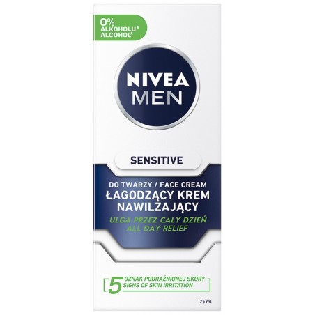NIVEA FOR MEN Sensitive Nawilżający krem do twarzy  75ml
