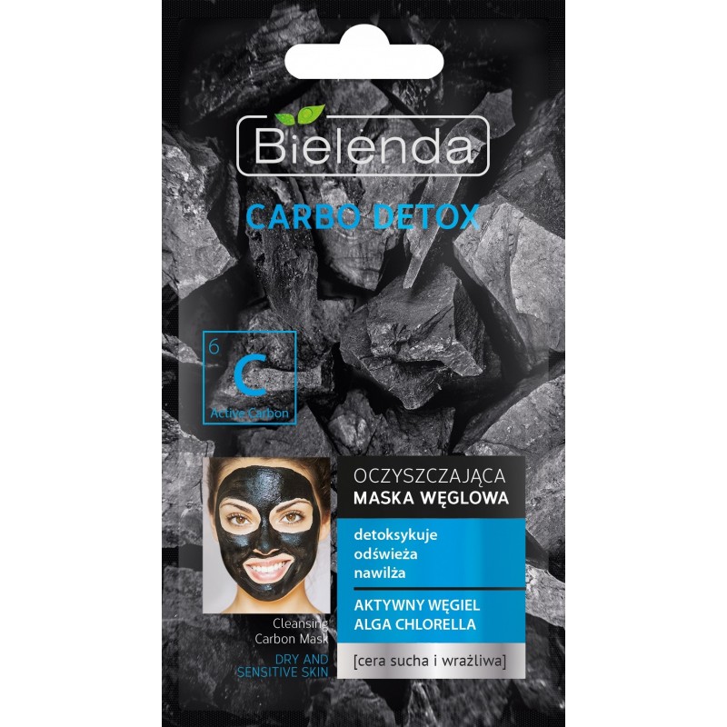 Bielenda Carbo Detox Czarny Węgiel Maska oczyszczająca do cery suchej i wrażliwej  8g