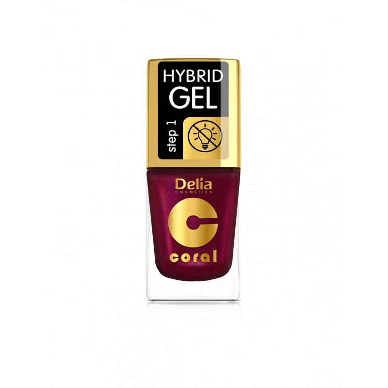 Delia Cosmetics Coral Hybrid Gel Emalia do paznokci nr 61 Perłowa Malina  11ml