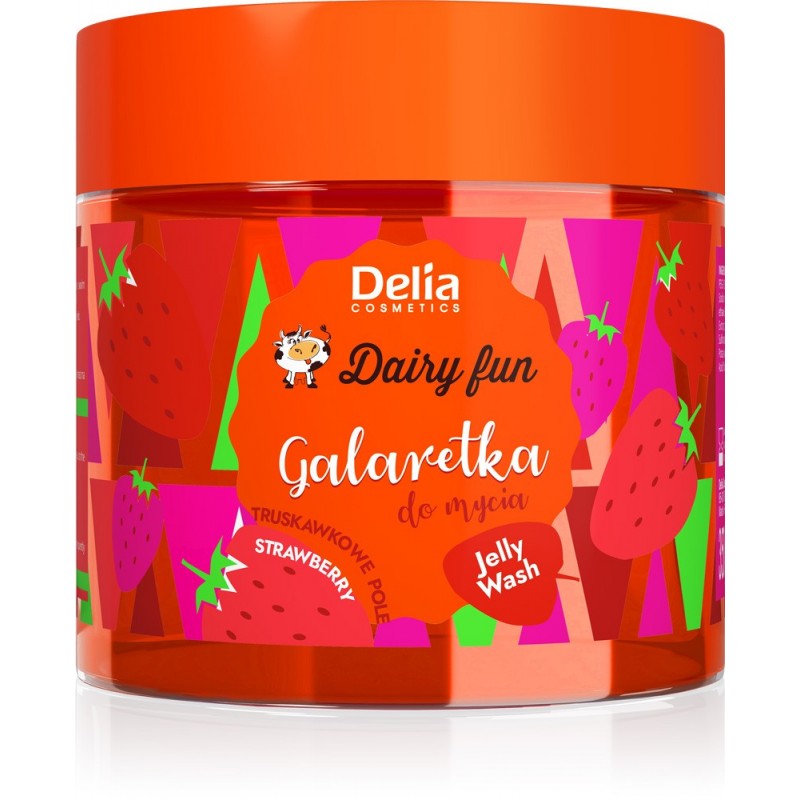 Delia Cosmetics Dairy Fun Galaretka do mycia ciała - Truskawkowe Pole (Strawberry) 350g
