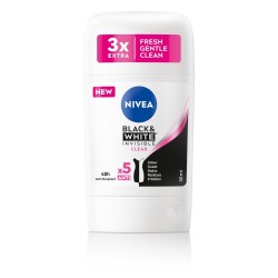 NIVEA Dezodorant w sztyfcie damski BLACK & WHITE INVISIBLE CLEAR 50ml