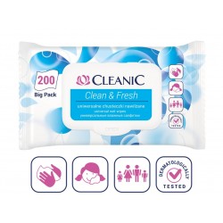 Cleanic Chusteczki nawilżane uniwersalne Clean&Fresh  1op.-200szt