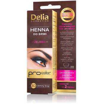 Delia Cosmetics Henna do brwi żelowa 3.0 ciemno brązowa  1op