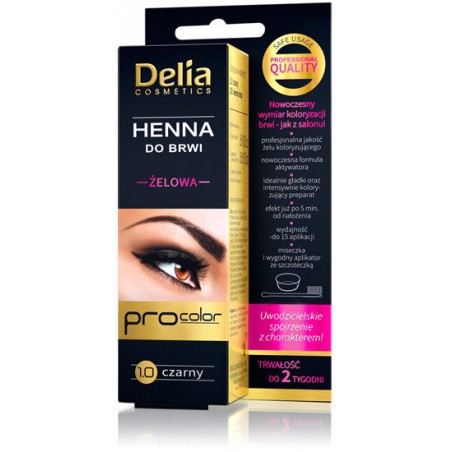 Delia Cosmetics Henna do brwi żelowa 1.0 czarna  1op