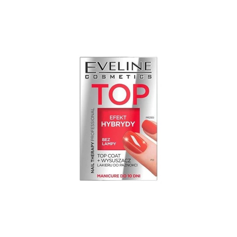 Eveline Nail Therapy Top Coat + wysuszacz lakieru do paznokci  5ml